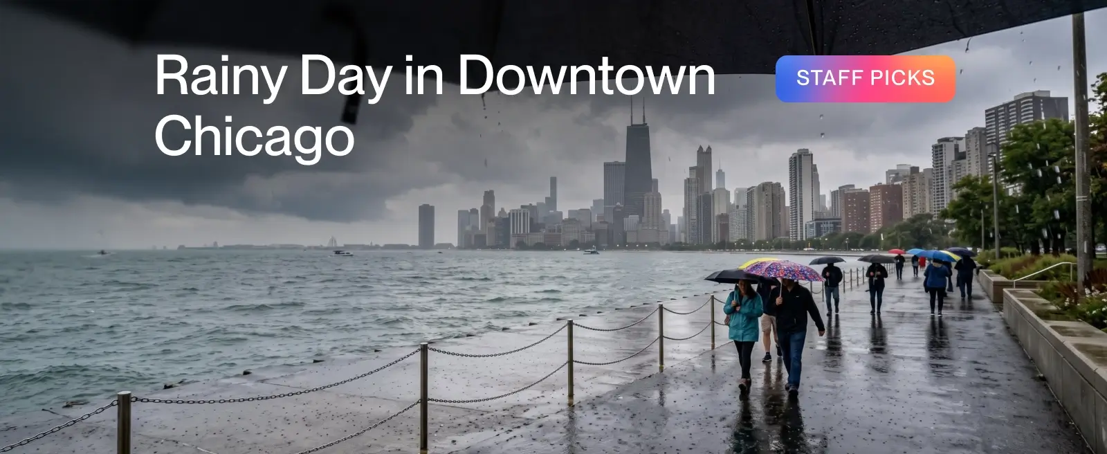 Rainy Day in Downtown Chicago