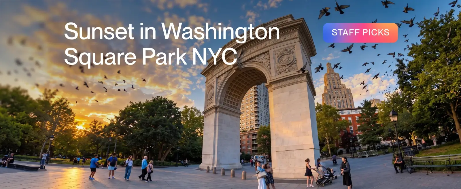 Sunset in Washington Square